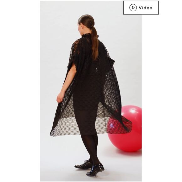 Bitte Kai Rand Peplum Short Sleeve Black Lace Dress Size: 3 (XL) - Picture 3 of 10